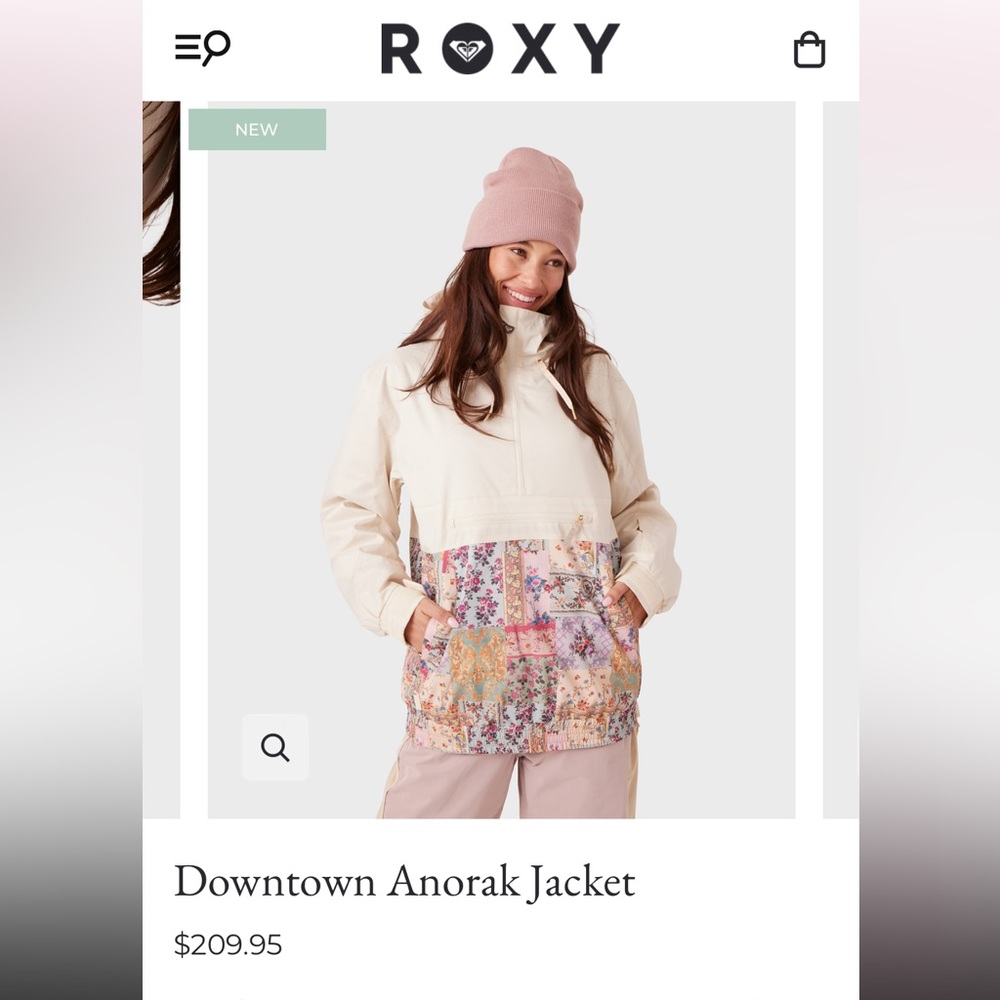 🤍 Roxy Ski snowboard Jacket - Cream and Multicolor - waterproof - Picture 2 of 16